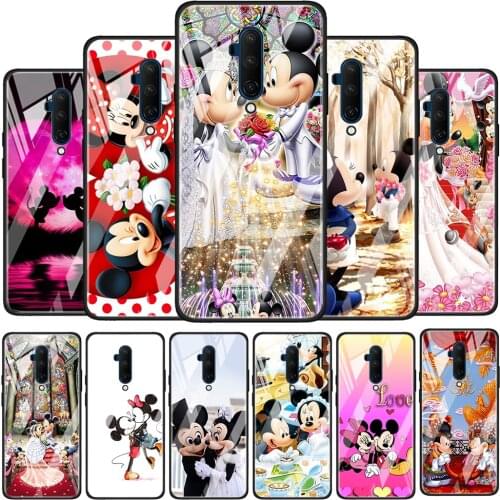 Mickey And Minnie Married Tempered Glass Cover For OnePlus Z 7 8 9 7T 8T 9R Nord 5G Pro Silicone Phone Case Coque
