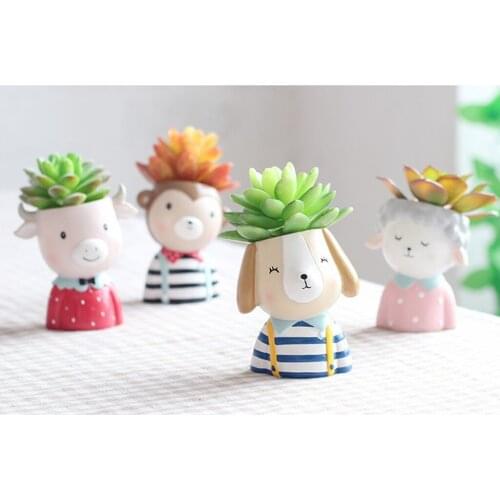 Animal Shaped Flowerpot Planter Cactus Bonsai Pot for Home Garden Decoration