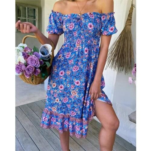 Daijiesiman Off-the-shoulder Summer Dresses