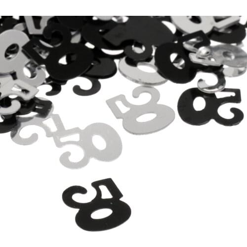 Age 50 50th Birthday Celebrating Party Table Confetti Decoration Sprinkles Silver Black Home Deco Confetti For Balls Halloween
