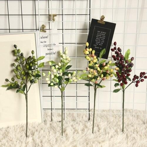 Artificial Flower Olive Fruit Branch Bouquet Greenery Flower Plant Decoration For DIY Wedding Party Home Garden Props Supply