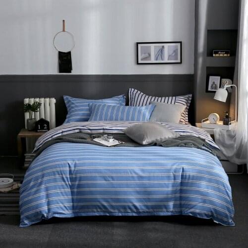 Whole Stripe Bedding Set Duvet Cover Set Pillowcase Home Textiles 2/3pcs Bed Linen King Queen Size Dropship