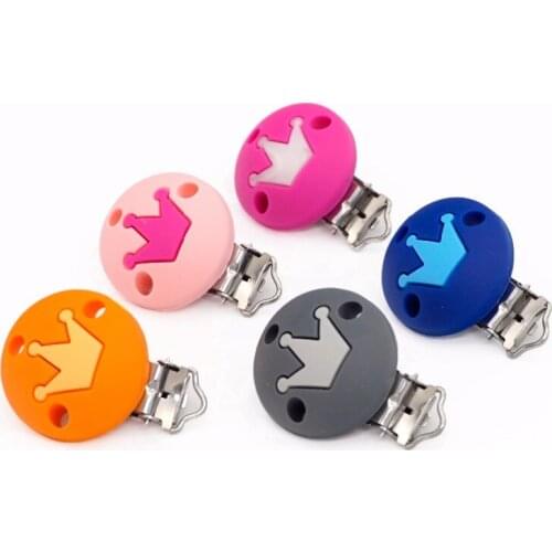 Sutoyuen 20PC BPA Free Crown Round Silicone Pacifier Clips Chupeta Dummy Teether Soother Holder Clip Nursing Toy Accessor Clasps