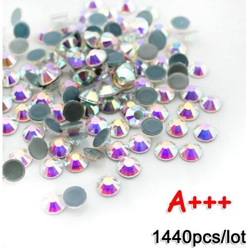 Round Clear Crystal Rhinestone ss6-ss20 A+++Crystal Hot sale Iron on Rhinestone Strass Crystal Stone for Clothes