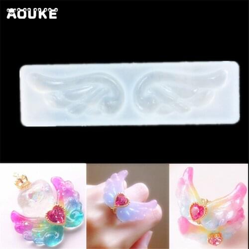 Angel Wing DIY Jewelry Crystal Drops Epoxy Mold Pendant Translucent Molds Chocolate Silicone Mould Mobile Phone Decoration Tools