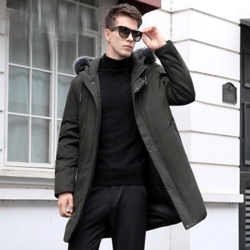 New Winter Jacket Men High Quality Fashion Casual Coat Hood Thick Warm Down Jacket Male Winter Long Parkas Outerwear