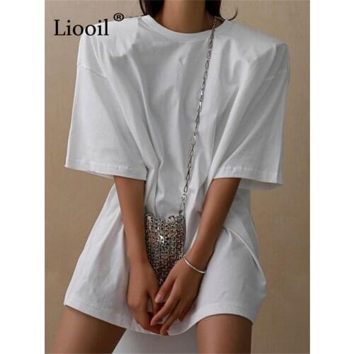 Женские базовые футболки Liooil China At AliExpress