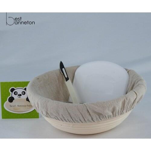 Best banneton 9 Inch Banneton Proofing Basket Set - for Professional and Home Bakers Bowl Scraper and lam Brotform Cloth Liner
