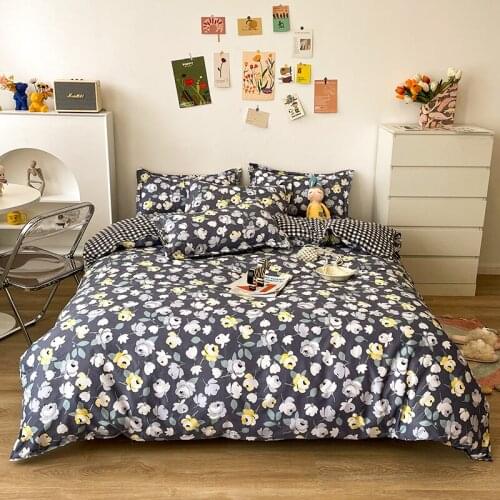 Small Floral Pattern Bedding Set ,240x210 Duvet Cover Pillowcase 3pcs,Dark King Size Duvet Cover,200x230 Quilt Cover