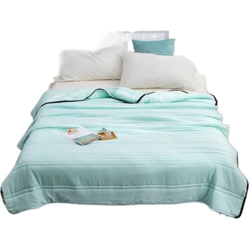 Soft Sanding Summer Quilt Solid Color Air conditioner Summer Cool Duvet King Queen Size Comforter