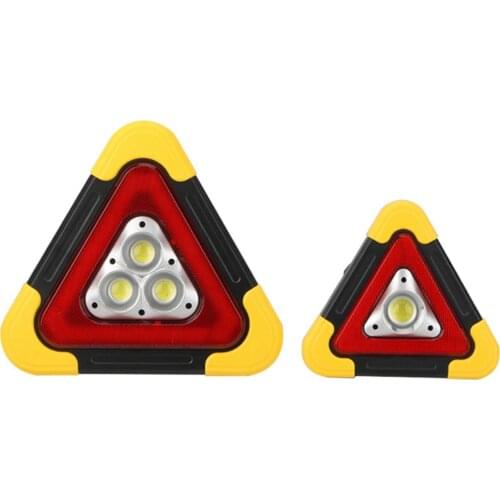 Outdoor LED Solar Rechargeable Triangle Shape Emergency Warning Traffic Light
