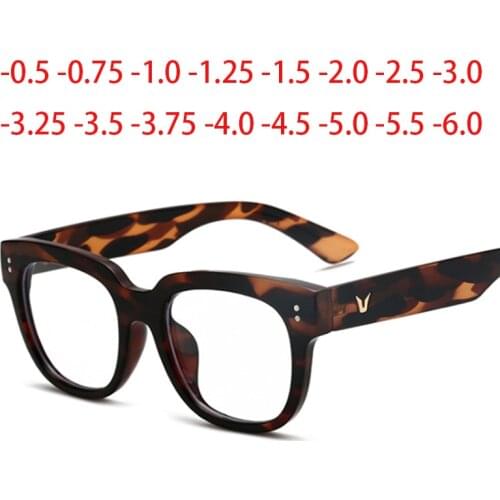 Oversize Square Frame Women Luxury Anti Blue Eyewear V-Legs Glasses 0 -0.5 -1.0 -1.5 -2.0 To -6.0 Reading dioptor +50 +100 +200