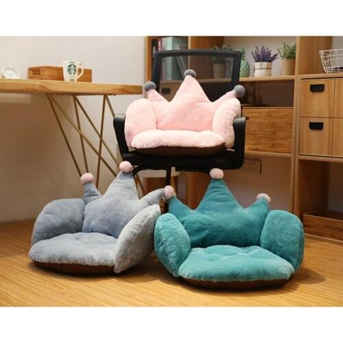 Autumn and winter new cartoon crown cushion plush toy home chair cushion office student rabbit fur half surrounded cushion