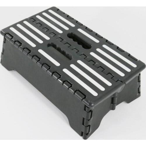 Portable Plastic Folding Step Stool Black Step Ladder Elderly Pregnant Kids For Kitchen Bathroom Toilet Caravan Travel Use