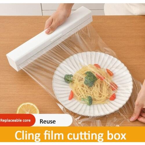 Cling Film Cutter Plastic Foil Cling Film Wrap Dispenser with Cutting Blade Durabble Kitchen Storage Accessories