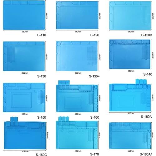 S-110 120 120B 130 130+ 140 150 160 170 180A1 Magnetic Silicone Pad Soldering Iron Welding Table Anti-scalding Mat 20pcs