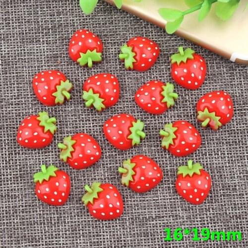 Fruit strawberry resin DIY fruit accessories childrens head rope word clip material mobile phone shell jewelry