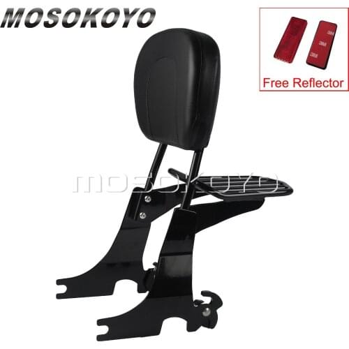 For Harley Sportster 883 1200 XL883 XL1200 1994-2003 Detachable Sissy Bar Luggage Rack Holder Passenger Backrest Pad Reflector