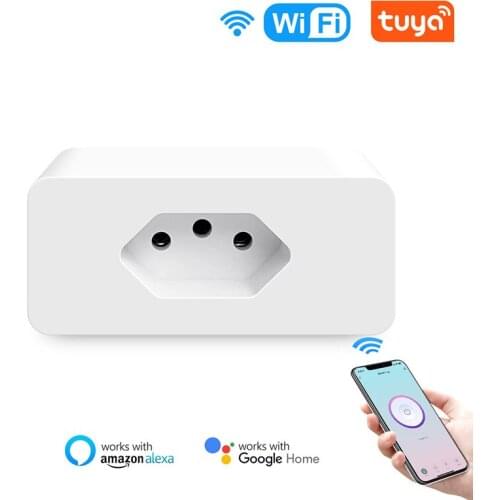 Brazil Smart Socket WIFi Smart Plug With Tuya SmartLife Power Timer Voice Control 16A Surge Protector Work For Alexa Google Home