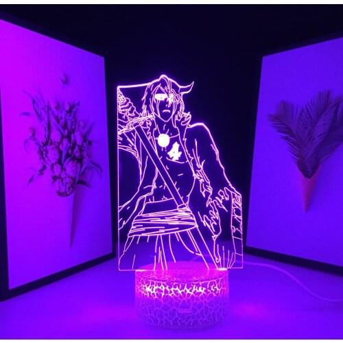 Bleach Anime Figure Ulquiorra Cifer 3D Lamp for Bedroom Decor Nightlight Cool Birthday Gift Acrylic LED Night Light Bleach