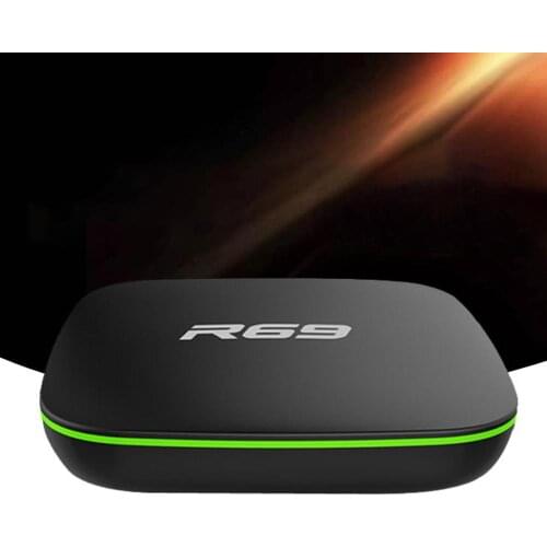 Set Top Box 2.4GHz R69 1+8G/2+16G HD 4K WiFi Quad Core Smart Home TV Set Top Box for Android 7.1 DC 5V/2A Built-in WiFi