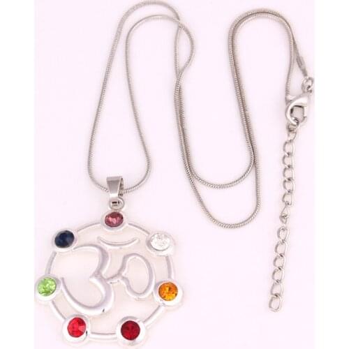 Unisex Pendant Necklace Buddhism Yoga Meditation Yogi OHM Asana Large Om AUM Pendant Religious Amulet Provide Dropshipping