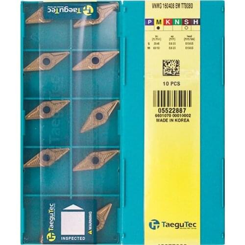 VNMG160408-EM TT9080 Original Taegutac Carbide Inserts Turning Inserts Lathe Tools 10Pcs/Lot