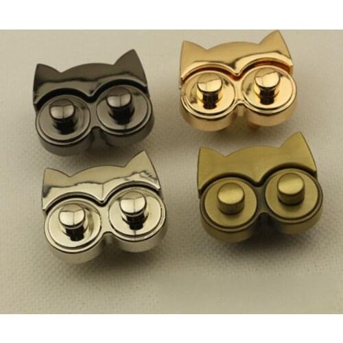 10pcs/ lot Luggage hardware accessories Owl twist lock mortise lock Female bag Decorated according to lock hardware accessories