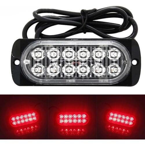 12LED Off-road Car Trailer Trucks Safety Urgent Working Fog Red Light Lamp DC 12V~24V 36W LED Urgent Light Fast Heat Dissipation
