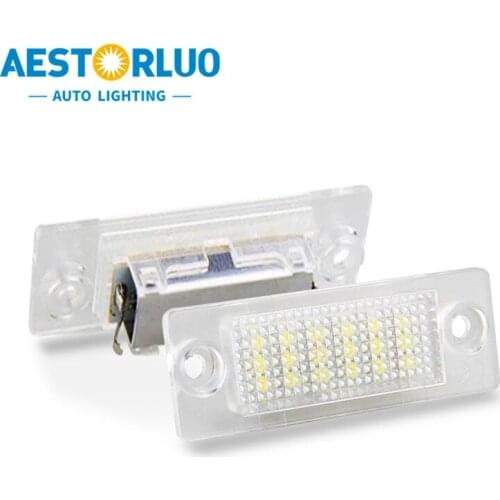 2pcs Error Free Factory Supply LED License Plate Light Lamp For SKODA Superb 1 3U B5 Car-Stylin White 12V