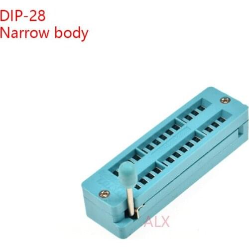 2PCS GREEN Narrow body DIP28 ZIF ZIP IC SOCKET 28P DIP CHIP TEST Adaptor 28 PIN dip-28 28PIN 2.54MM PITCH CONNECTOR FOR PCB