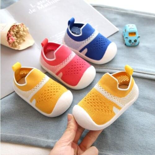 2020 Spring Girls Boys Toddler Shoes Infant Casual Mesh Shoes Soft Bottom Comfortable Non-slip Knitting Baby First Walkers Shoes