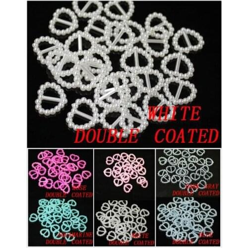 300 Pieces Wholesale High Quality 7 Colors Heart Pearl Buckle Slider Ribbon Bar for Wedding Invitation