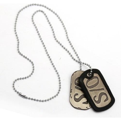 Anime GANGSTA Necklace S0 Dog Tag Stainless Steel Metal Bead Chain Pendant Men Women Necklaces Jewelry Accessories