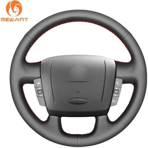 Black Genuine Leather Steering Wheel Cover for Peugeot Boxer 2006-2019 Citroen Jumper Relay Fiat Ducato Ram ProMaster (Cargo)