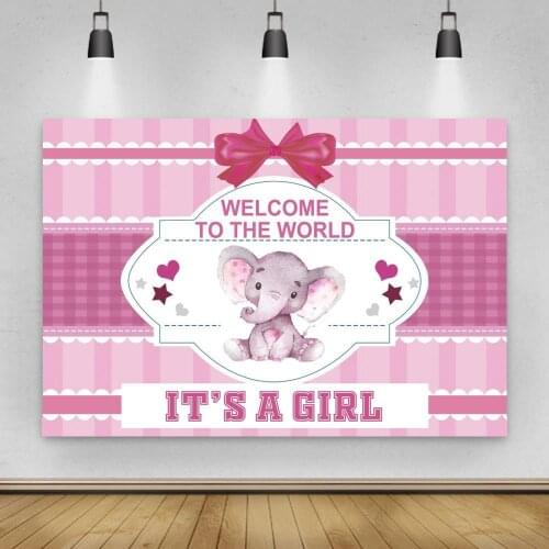 Welcome To The World Newborn Backgrounds Photo Decor Girl Or Boy Famliy Party Bow Banner Backdrops Photography