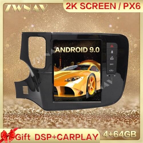 DSP Carplay Tesla screen 4+64GB Android 9.0 Car Multimedia Player For MITSUBISHI outlander 2014-2019 Radio Auto stereo head unit