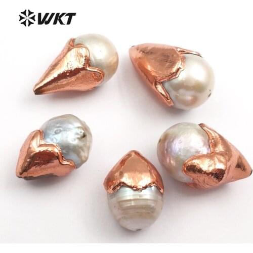 JF295 WKT Sparkly Exquisite Beads Natural Freshwater Pearl With Lovely Pink Hat For Women Trendy Jewelry Finding Making