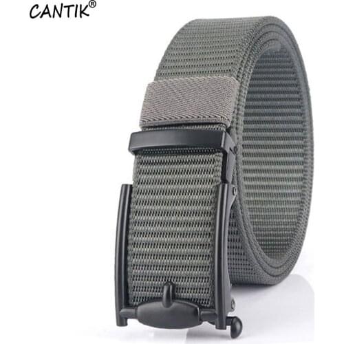 CANTIK Quality Nylon & Canvas Belts for Men Unique Simple Design Fake Pin Automatic Buckle Metal Clothing Accessories CBCA272
