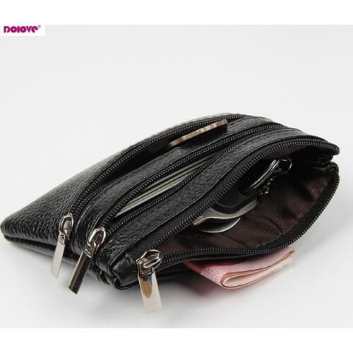 DOLOVE Brand New Genuine Leather Coin Purse Women Small Wallet Change Purses Money bag Zipper Card Holder Dollar Wallets