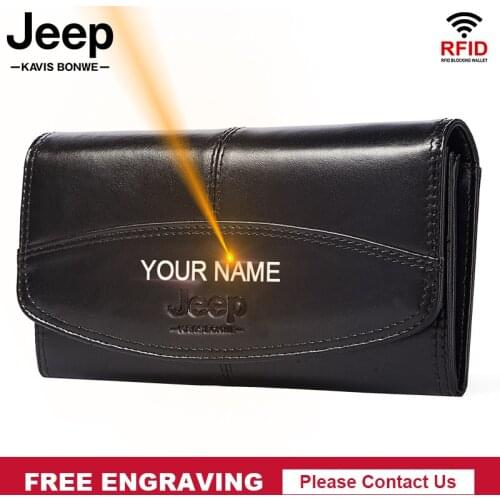 KAVIS Genuine Leather Women Wallet Female Coin Purse Hasp Portomonee Clutch Money Bag Lady Handy Long Quality Engraving Name