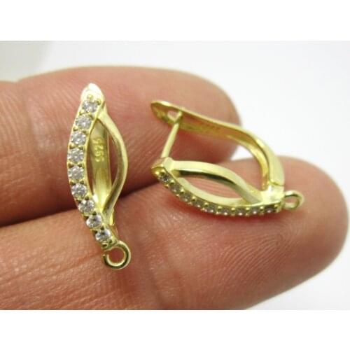 Brass leverback 20x12mm Rhinestone Earrings clasps Raw brass ear hooks with bail 6pcs R2007