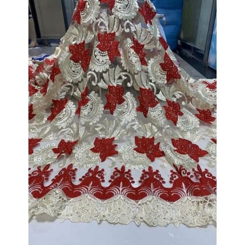 Hot Selling Tulle Lace Cord Lace Embroiderey French African Lace Fabric High Quality Nigeria Net Lace Fabric For Wedding 5yards