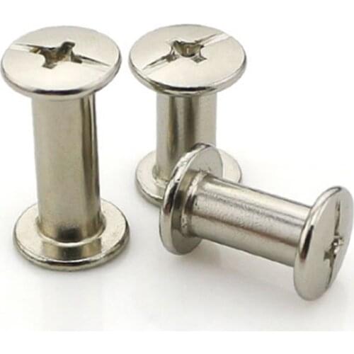 M5 x 6mm-100mm Album Purse Ni-Plated Binding Chicago Screw Post Leather Rivets