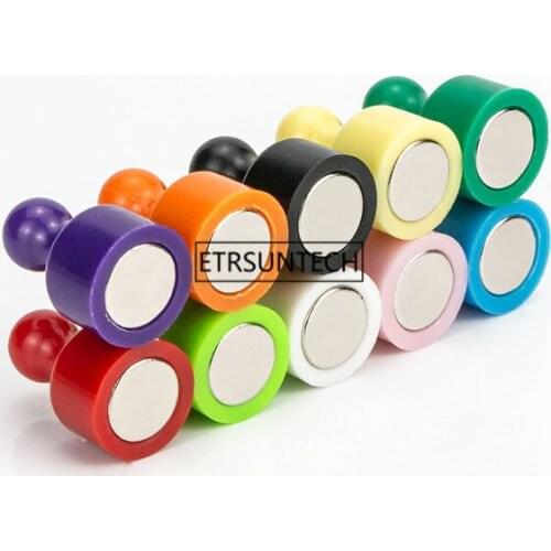 100pcs Mixed Color Opaque Colorful Magnetic Pushpin DIY For Fridge Sticker Teaching Practical Magnetic Thumbtack Tool