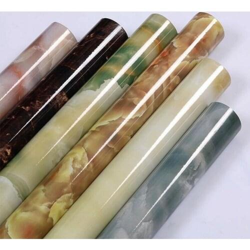 Kitchen Countertop Oil-proof Stickers Waterproof Self-adhesive Wallpaper Marble Stickers Stove Counter Renovation Household Tile
