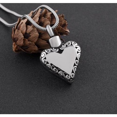 Memorial Ash Keepsake Pendant Necklace Stainless Steel Vintage Tone Heart Cremation Urn Pet/Human Ashes Urn Fashion Jewelry