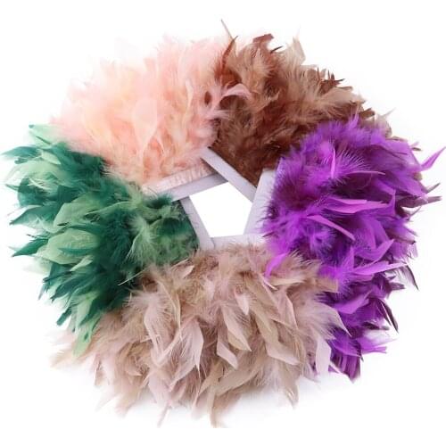 10-15CM Multicolor Turkey Feathers Trim Ribbon Wedding Dress Decoration Carnival Needlework Toys Accessories Plumes Fringe Craft