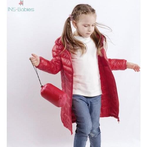 New Girl Jacket Winter children duck down coat for boys and girls long Baby Girl Snowsuit Kids Down Coat 6 colors warm ouerwear