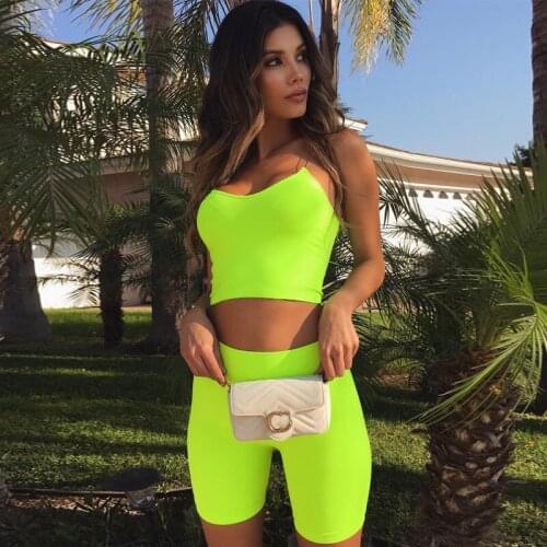 2019 New fluorescent color Womens Yoga Suit Fitness Clothing Sportswear For Female Workout Sports Clothes Athletic Running Yog